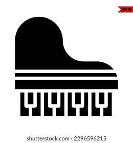 illustration of piano glyph icon 