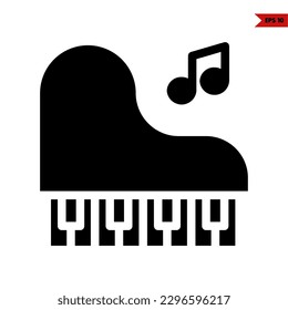 illustration of piano glyph icon 