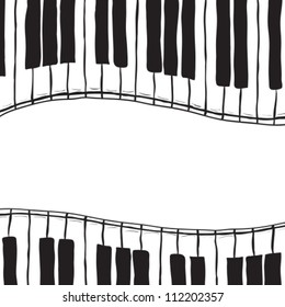 Illustration of piano keys - hand drawn style