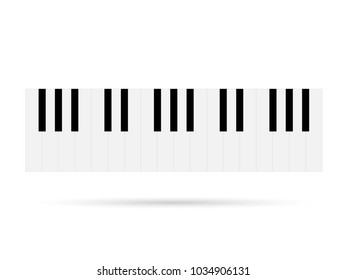 Illustration of piano keys isolated on a white background.