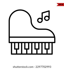 illustration of piano line icon 