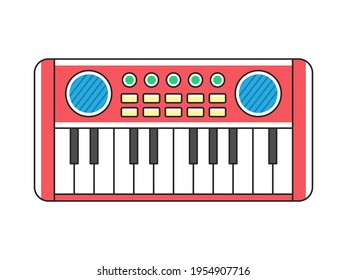 Illustration of a piano toy for children. Educational toys.