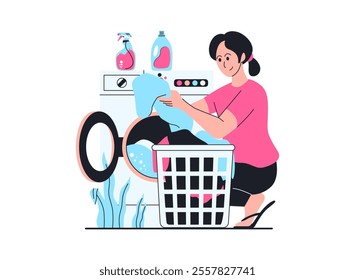 Illustration of an Pick Up Clothes