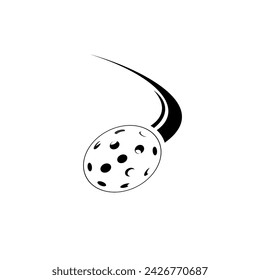 Illustration of Pickleball ball flying through the air