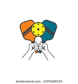 illustration of pickleball, a sport that combines elements of tennis, badminton and table tennis.
