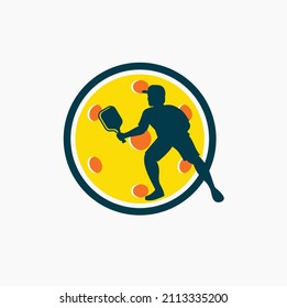 illustration of pickleball, vector art.