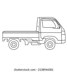 Illustration of a pickup truck (white background, vector, cut out)