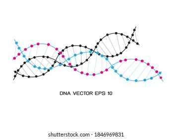 Illustration Pictogram of DNA Symbol Isolated on White Background - Vector EPS 10.