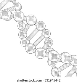 Illustration Pictogram of DNA Symbol Isolated on White Background - Vector