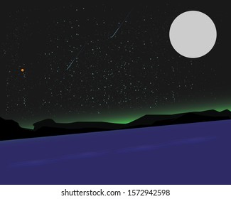 Illustration picture of the beauty of the night sky