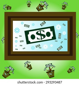 Illustration of picture with dollar.