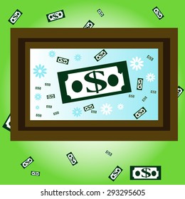 Illustration of picture with dollar.