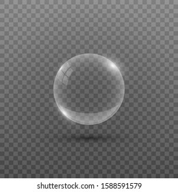 Illustration. The picture is drawn on a checkered background. An ellipse is drawn in the form of a bubble, ball and glass.