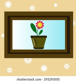 Illustration of picture with flower.