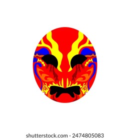 ILLUSTRATION OF A PICTURE OF A MASK WITH AN ABSTRACK MOTIF, SUITABLE FOR THE NEEDS FOR TATTOOS OR OTHER RELATING TO THIS