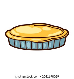 Illustration of pie. Food item for bars, restaurants and shops.