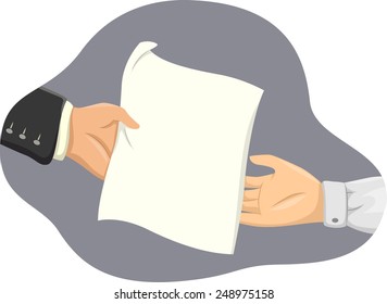 Ilustração de um pedaço de papel no meio de ser transferido