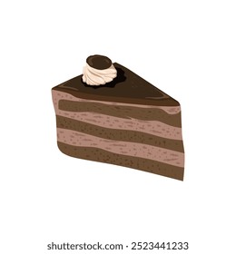 illustration of a piece of sponge cake on a plate