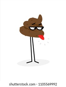 Illustration of a piece of turd. Vector illustration. Image is isolated on white background. Emotion shit. Brand for the company. Symbol, emblem. Mascot.