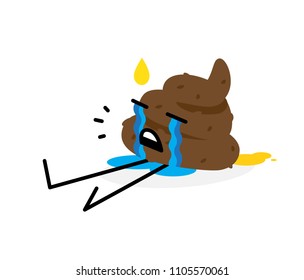 Illustration of a piece of turd. Vector illustration. Image is isolated on white background. Emotion shit. Brand for the company. Symbol, emblem. Mascot.