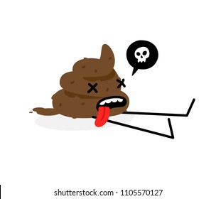 Illustration of a piece of turd. Vector illustration. Image is isolated on white background. Emotion shit. Brand for the company. Symbol, emblem. Mascot.