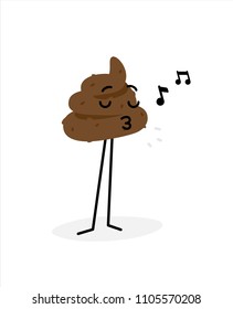 Illustration of a piece of turd. Vector illustration. Image is isolated on white background. Emotion shit. Brand for the company. Symbol, emblem. Mascot.