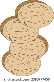 Ilustración: piezas de nutmeg, creadas en gráficos digitales. Adecuado para crear patrones, diseñar tarjetas de visita, tiendas, folletos, para imprimir y sitios web.