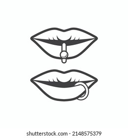 illustration of piercing shop, vector art.