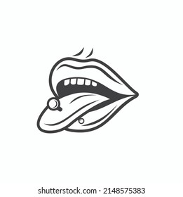 illustration of piercing shop, vector art.