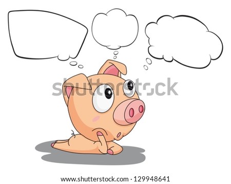 Illustration of a pig with empty callouts on a white background