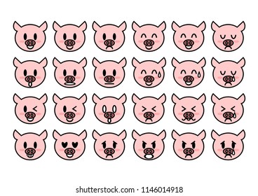 Illustration of pig: face