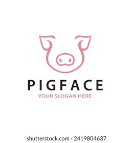 illustration of pig face isolated on white background