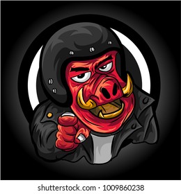illustration 
PIG motorcycle club EPS10 