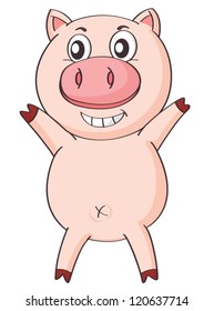 Abbildung eines Schweins auf weißem Hintergrund