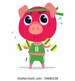 Ilustración de un cerdo sobre fondo blanco