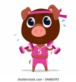 Illustration eines Schweins auf weißem Hintergrund