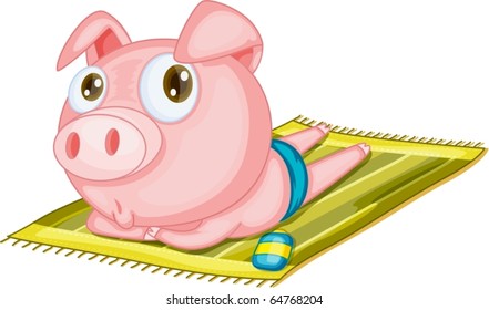 illustration of a pig on a white background