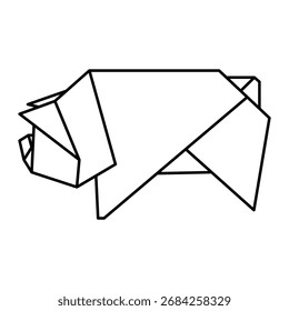 The Illustration of Pig Origami