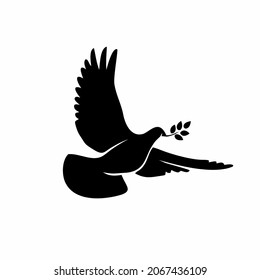 Illustration of pigeon carrying rice, for business or symbol, simple flat vector design.