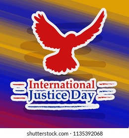 Illustration of pigeon for International Justice Day background