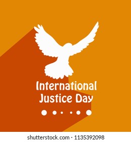 Illustration of pigeon for International Justice Day background