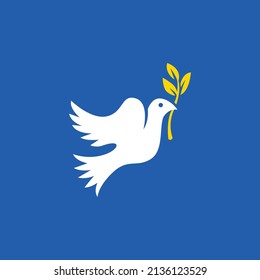 Illustration of a pigeon with a olive branch