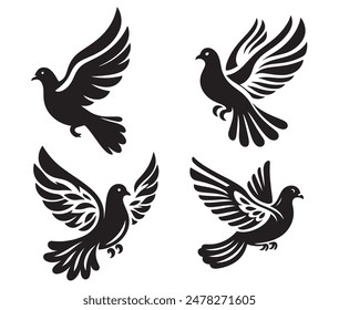 illustration of a pigeon silhouette vector art Illustration