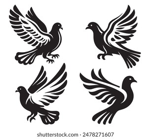 illustration of a pigeon silhouette vector art Illustration