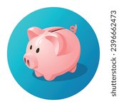 Illustration of a piggy bank. Piggy bank icon