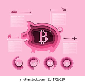 Illustration, Piggy Bank saves money in flat form. Money Box Investment Plan Piggy Bank Icon For Vienna Cash And Coins