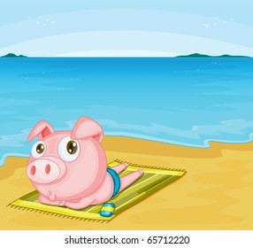 illustration of piggy on a white background