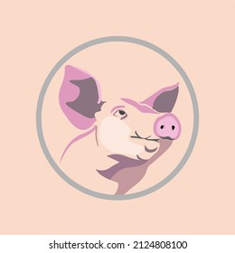 illustration of pigs that can be used for animal feed packaging displays, logos, mascots