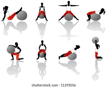 Illustration of pilates exercise