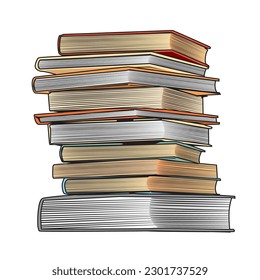 illustration of pile of books